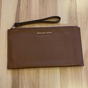 Michael Kors Brown Leather Wristlet